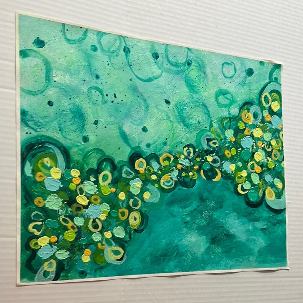 Abstract Green and Yellow Canvas Art